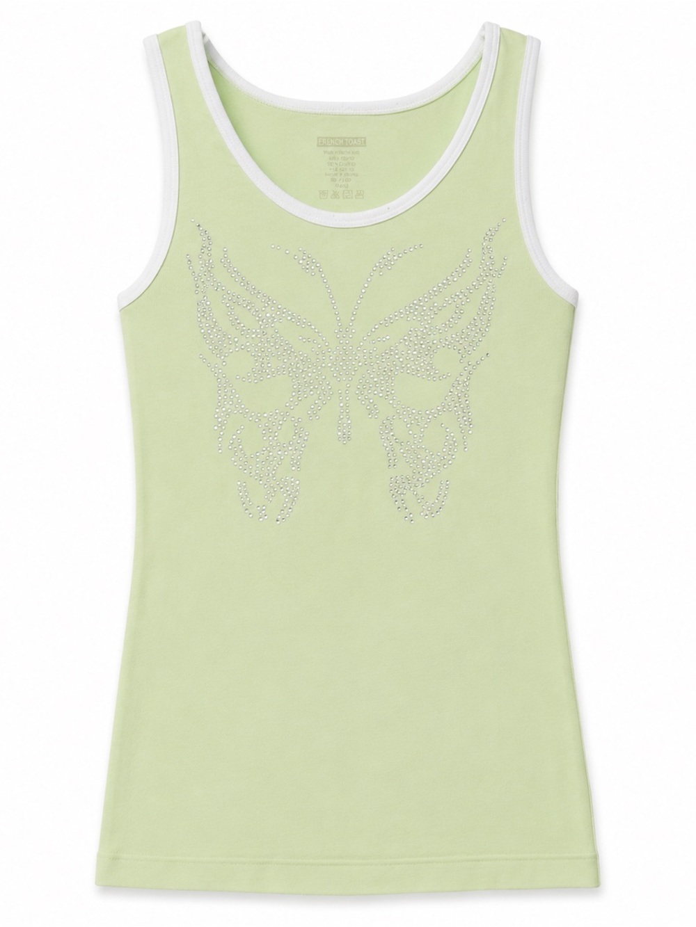 Women’s Light Green Butterfly Rhinestone Tank Top